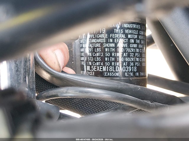 Kawasaki Ex650 M 2020 ML5EXEM18LDA03918 Image 10