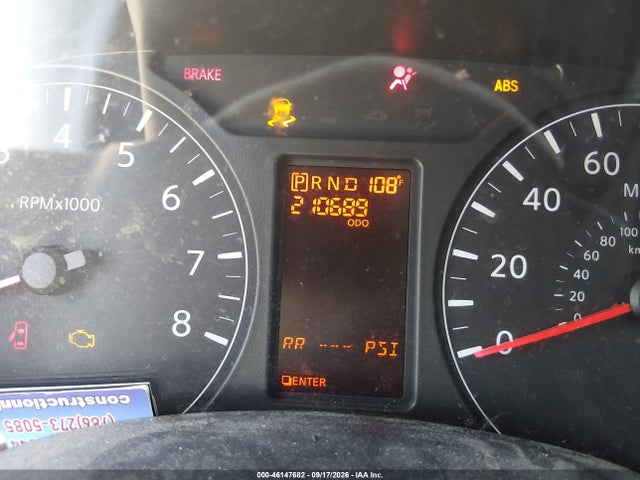 46147682 :رقم المزاد ، 1N6BF0KL2FN801097 vin ، 2015 Nissan Nv Cargo Nv1500 Sv V6 مزاد بيع