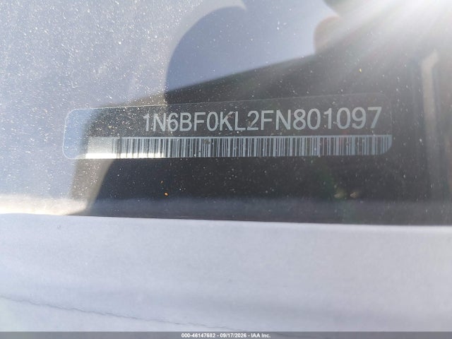 46147682 :رقم المزاد ، 1N6BF0KL2FN801097 vin ، 2015 Nissan Nv Cargo Nv1500 Sv V6 مزاد بيع