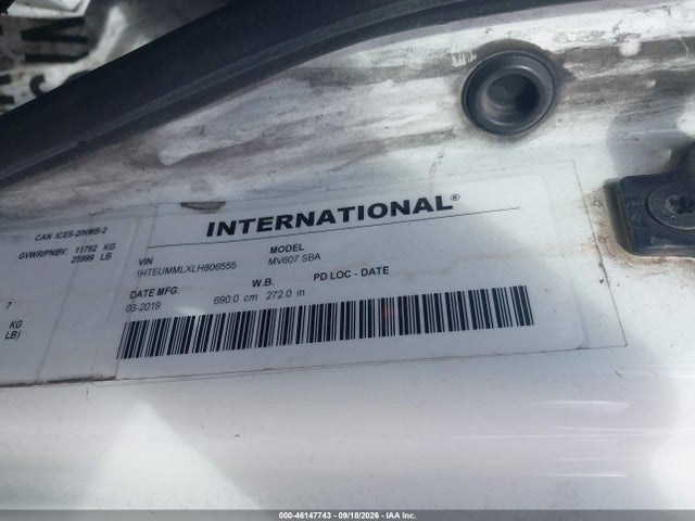 46147743 :رقم المزاد ، 1HTEUMMLXLH806555 vin ، 2020 International Mv مزاد بيع