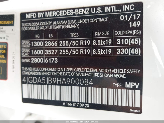 Продаж на аукціоні авто 2017 Mercedes-benz Gle 350, vin: 4JGDA5JB9HA900084, номер лоту: 46147797