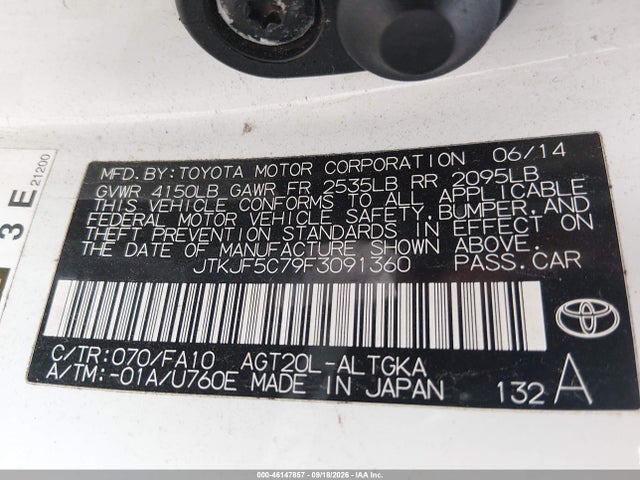 Продажа на аукционе авто 2015 Scion Tc, vin: JTKJF5C79F3091360, номер лота: 46147857