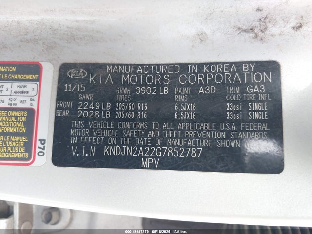 KIA Soul 2016 KNDJN2A22G7852787 Image 9