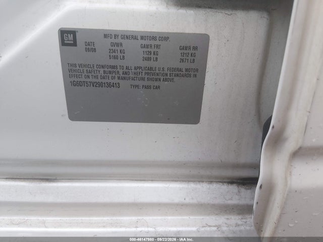 2009 Cadillac Cts Standard მანქანა იყიდება აუქციონზე, vin: 1G6DT57V290136413, აუქციონის ნომერი: 46147980