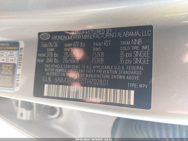 Hyundai TUCSON SEL 2026 5NMJB3DE0TH702801 Image 9