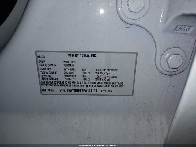 7SAYGDEE7PA141105 Tesla Model Y Awd/long Range Dual Motor All-wheel Drive