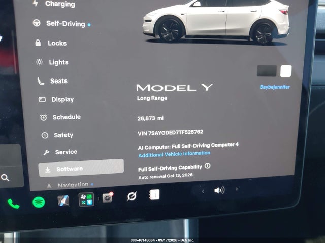 2026 Tesla Model Y Premium Rear-wheel Drive/rear-wheel Drive მანქანა იყიდება აუქციონზე, vin: 7SAYGDED7TF525762, აუქციონის ნომერი: 46148064