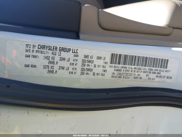46148068 :رقم المزاد ، 1C4RJFCT2DC525174 vin ، 2013 Jeep Grand Cherokee Overland مزاد بيع