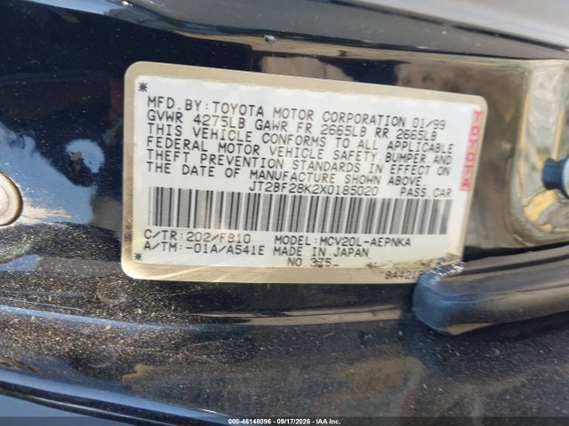 Aukcja sprzedaży 1999 Toyota Camry Le V6, vin: JT2BF28K2X0185020, numer aukcji: 46148096