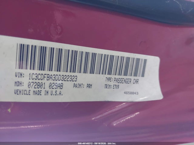 Aukcja sprzedaży 2013 Dodge Dart Sxt, vin: 1C3CDFBA3DD322323, numer aukcji: 46148212
