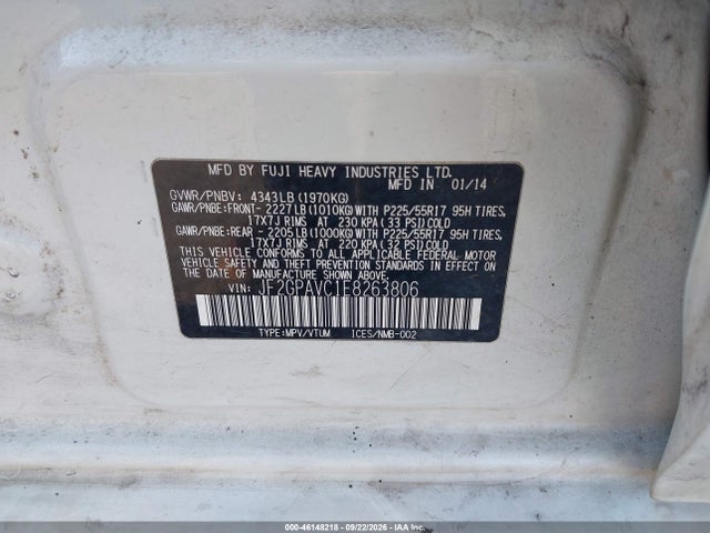 46148218 :رقم المزاد ، JF2GPAVC1E8263806 vin ، 2014 Subaru Xv Crosstrek 2.0i Premium مزاد بيع