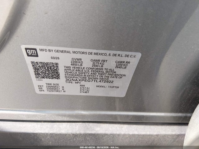Chevrolet Equinox Awd Lt 2026 3GNAXPEG7TL472922 Image 9