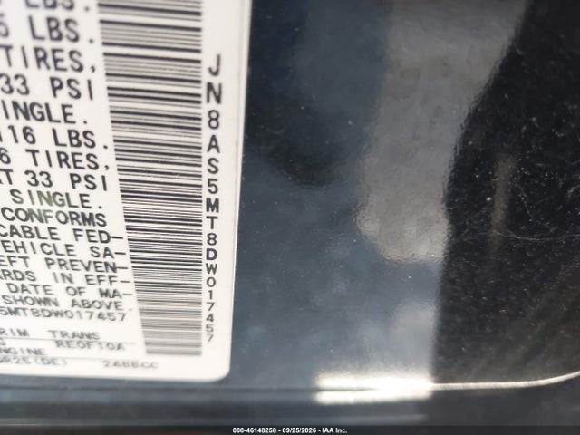 Продаж на аукціоні авто 2013 Nissan Rogue S, vin: JN8AS5MT8DW017457, номер лоту: 46148258