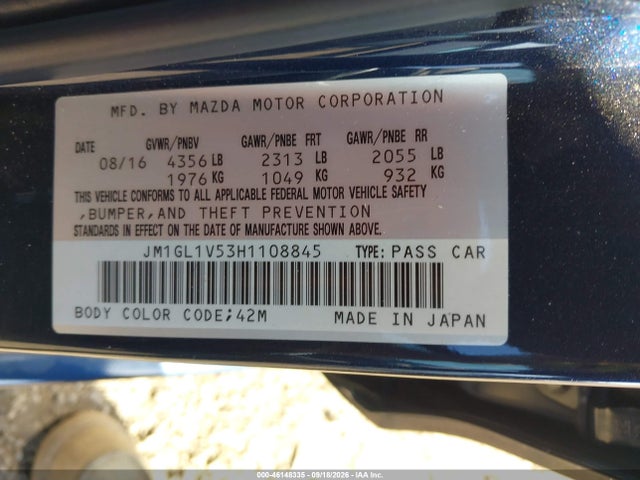 Mazda Mazda6 Touring 2017 JM1GL1V53H1108845 Image 9