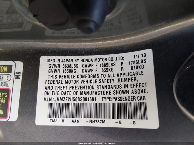 Продажа на аукционе авто 2011 Honda Insight Lx, vin: JHMZE2H56BS001681, номер лота: 46148363