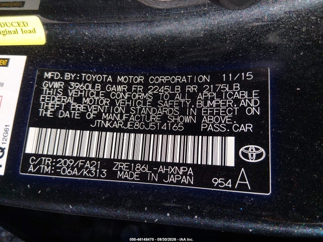 2016 Scion Im მანქანა იყიდება აუქციონზე, vin: JTNKARJE8GJ514165, აუქციონის ნომერი: 46148470