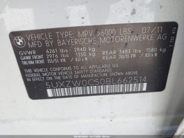 Продажа на аукционе авто 2011 Bmw X5 Xdrive35d, vin: 5UXZW0C50BL662514, номер лота: 46148485