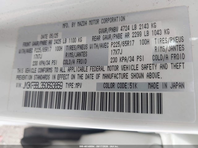 JM3KFBBL3S0693859 Mazda Cx-5 2.5 S Select