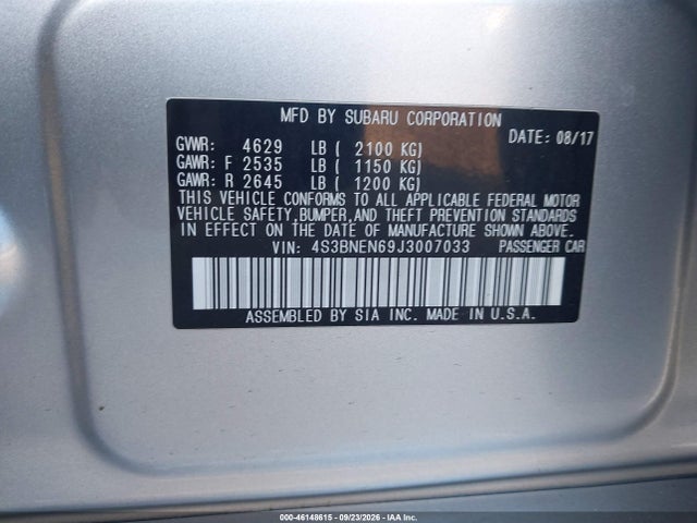 Продаж на аукціоні авто 2018 Subaru Legacy 3.6r Limited, vin: 4S3BNEN69J3007033, номер лоту: 46148615