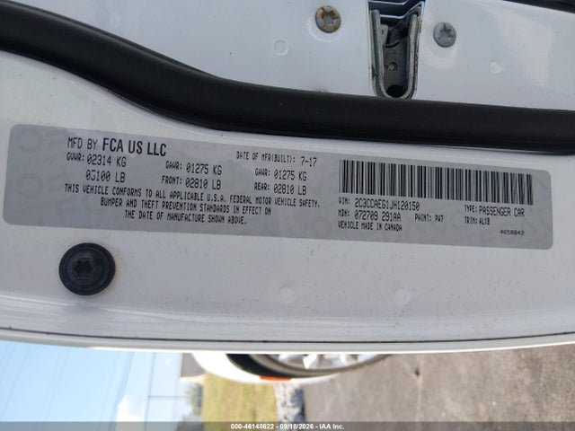 Aukcja sprzedaży 2018 Chrysler 300 Limited, vin: 2C3CCAEG1JH120150, numer aukcji: 46148622