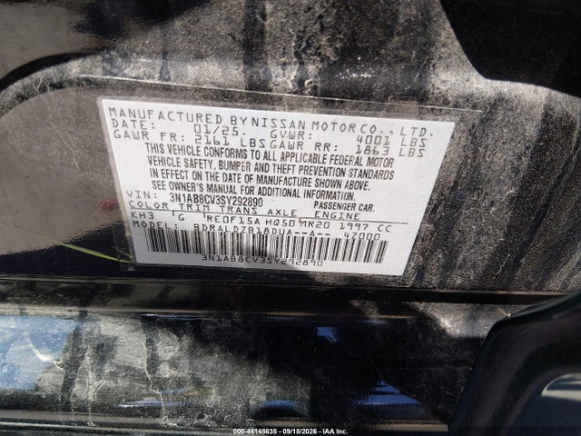 Nissan SENTRA SV 2025 3N1AB8CV3SY292890 Image 9