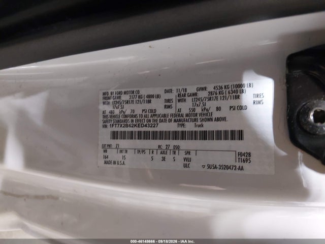 1FT7X2B62KED43227 Ford F-250 Xl
