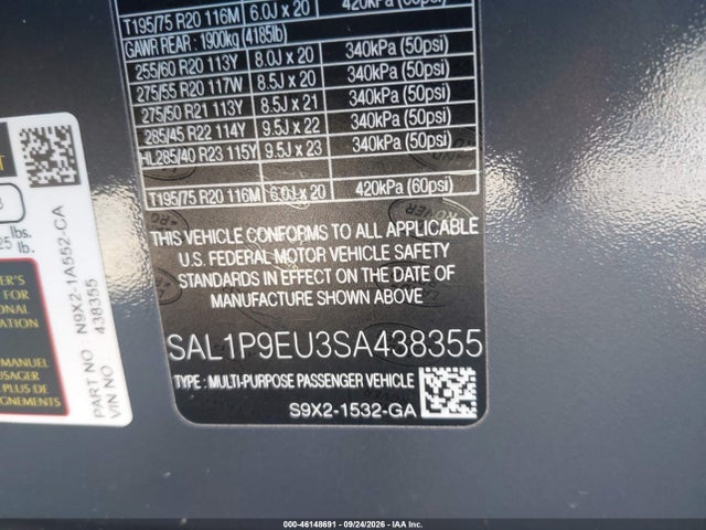 Продажа на аукционе авто 2025 Land Rover Range Rover Sport P360 Se, vin: SAL1P9EU3SA438355, номер лота: 46148691