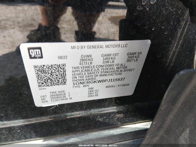 46148708 :رقم المزاد ، 1GNERGKW0PJ115537 vin ، 2023 Chevrolet Traverse Fwd Lt Cloth مزاد بيع