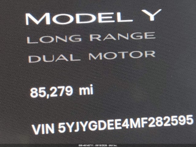 5YJYGDEE4MF282595 Tesla Model Y Long Range