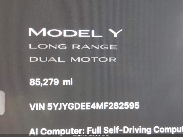 5YJYGDEE4MF282595 Tesla Model Y Long Range