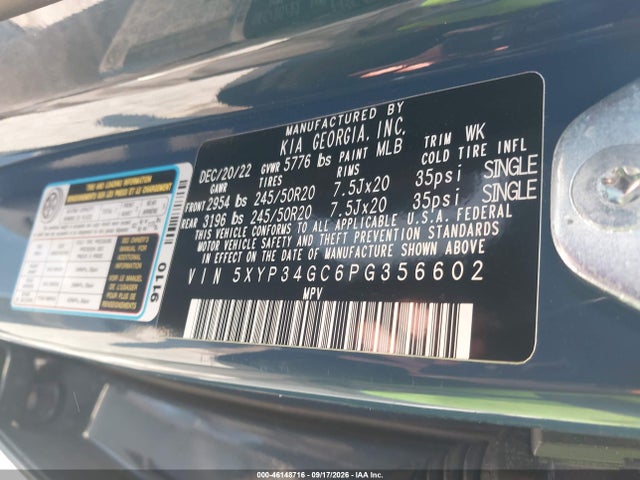 2023 Kia Telluride Ex მანქანა იყიდება აუქციონზე, vin: 5XYP34GC6PG356602, აუქციონის ნომერი: 46148716