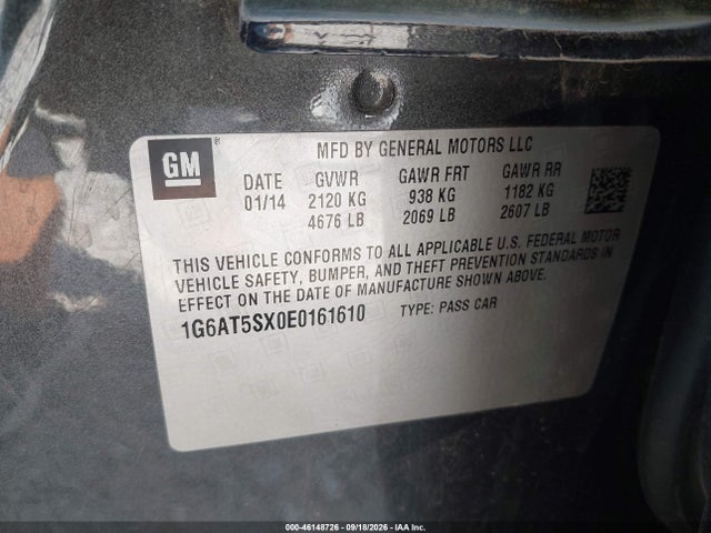 2014 Cadillac Cts Premium მანქანა იყიდება აუქციონზე, vin: 1G6AT5SX0E0161610, აუქციონის ნომერი: 46148726