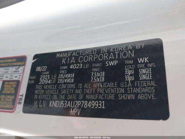 Aukcja sprzedaży 2023 Kia Soul Gt-line, vin: KNDJ53AU2P7849931, numer aukcji: 46148792