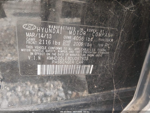 46148832 :رقم المزاد ، KMHD35LE8DU097603 vin ، 2013 Hyundai Elantra Gt مزاد بيع