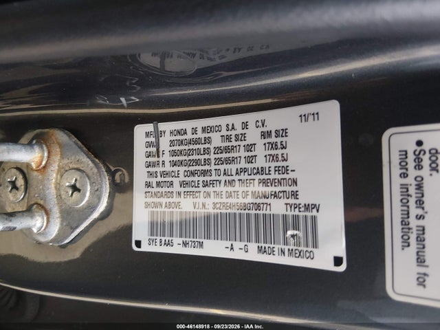 Aukcja sprzedaży 2011 Honda Cr-v Ex, vin: 3CZRE4H56BG706771, numer aukcji: 46148918