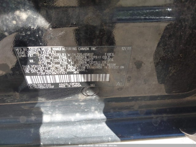 2011 Toyota Rav4 მანქანა იყიდება აუქციონზე, vin: 2T3BF4DV3BW177421, აუქციონის ნომერი: 46149162