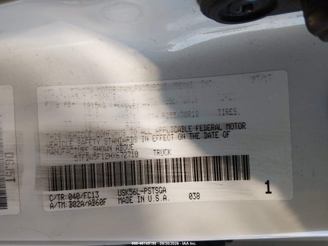 5TFDW5F12HX672710 Toyota Tundra Sr5 5.7l V8