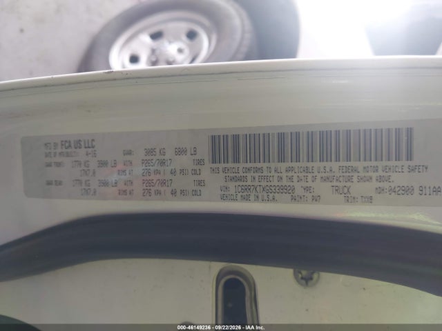 Aukcja sprzedaży 2016 Ram 1500 Tradesman, vin: 1C6RR7KTXGS339920, numer aukcji: 46149236