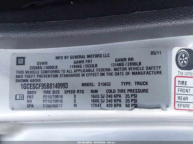 Продаж на аукціоні авто 2011 Chevrolet Colorado 1lt, vin: 1GCESCF95B8140993, номер лоту: 46149502
