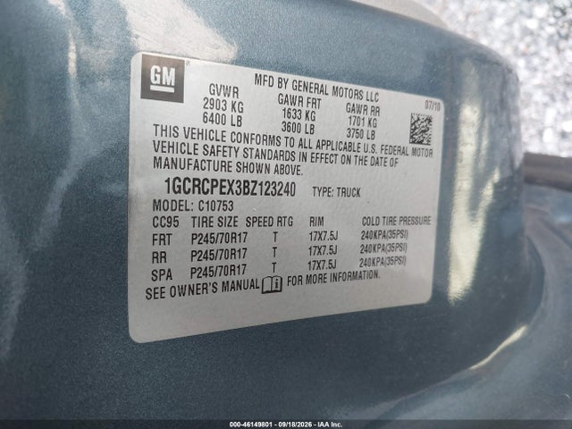 Продаж на аукціоні авто 2011 Chevrolet Silverado 1500 Work Truck, vin: 1GCRCPEX3BZ123240, номер лоту: 46149801