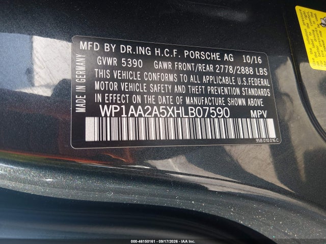 Продажа на аукционе авто 2017 Porsche Macan, vin: WP1AA2A5XHLB07590, номер лота: 46150161