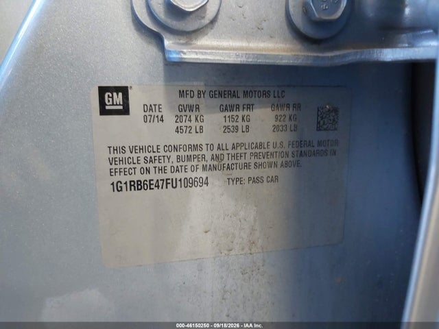 Aukcja sprzedaży 2015 Chevrolet Volt, vin: 1G1RB6E47FU109694, numer aukcji: 46150250