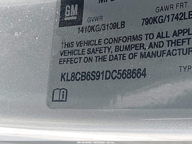 Продажа на аукционе авто 2013 Chevrolet Spark Ls Auto, vin: KL8CB6S91DC568664, номер лота: 46150350