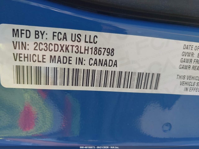 2020 Dodge Charger Police Awd მანქანა იყიდება აუქციონზე, vin: 2C3CDXKT3LH186798, აუქციონის ნომერი: 46150573