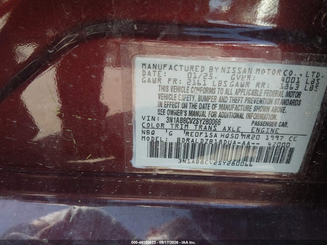 46150623 :رقم المزاد ، 3N1AB8CV2SY280066 vin ، 2025 Nissan Sentra Sv مزاد بيع