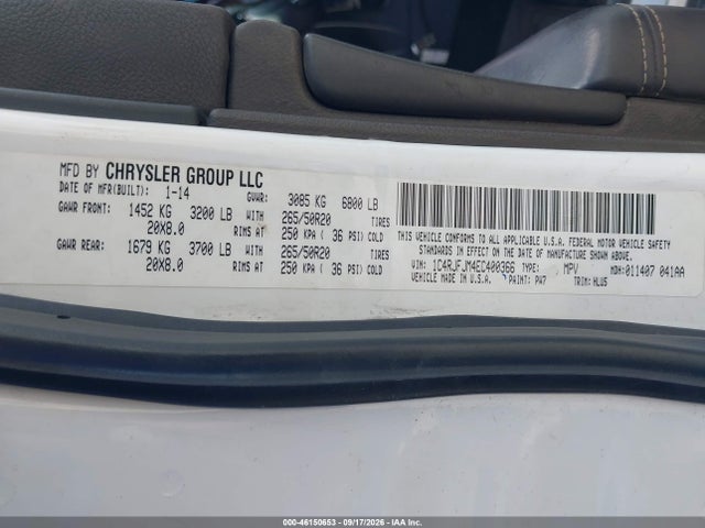 Jeep Grand Cherokee 2014 1C4RJFJM4EC400366 Image 9