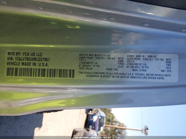 Jeep Gladiator Rubicon 2021 1C6JJTBGXML537967 Image 9