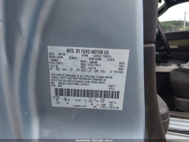 Продаж на аукціоні авто 2009 Mercury Mariner I4, vin: 4M2CU91779KJ07611, номер лоту: 46150792