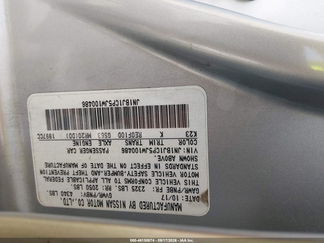 Aukcja sprzedaży 2018 Nissan Rogue Sport Sv, vin: JN1BJ1CP5JW100486, numer aukcji: 46150874