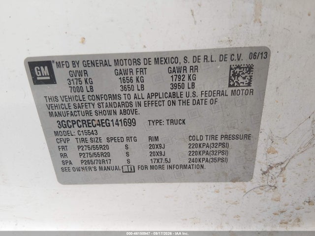 Chevrolet Silverado 1500 1lt 2014 3GCPCREC4EG141699 Image 9